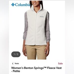 Columbia White Fleece Vest, Benton Springs Fleece Vest